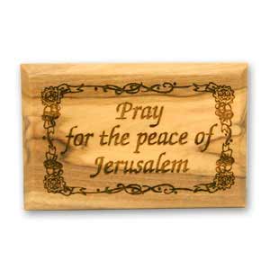 Magneto de madera de olivo- paz de Jerusalen  
