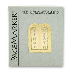 Ten Commandments Bookmark, 24k Gold Plated