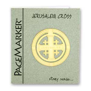 Lesezeichen mit Jerusalem Kreuz.