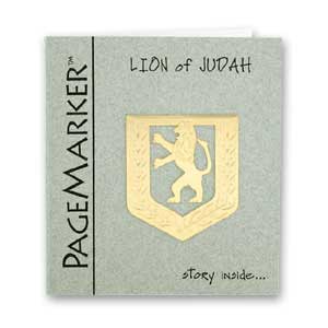 Señalador dorado con el león de Judea