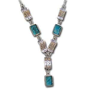 Sterling Silver and Roman Glass Necklace by Michal Kirat