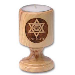 Star of David with Menorah Candle Holder