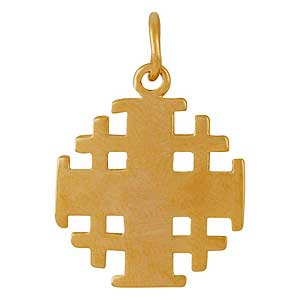 Cruz de Jerusalen  de simple estilo de Gold-filled
