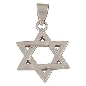 White Gold-filled Rough Star of David Pendant