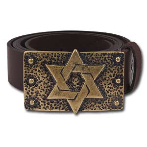 100% Genuine Leather Hand Made Belt "Star of David"