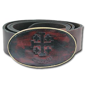 100% Genuine Leather "Jerusalem Cross" Belt