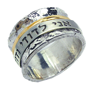 Hammered Silver and Gold Scripture Ring