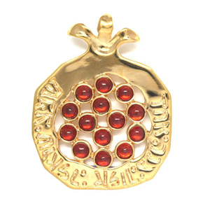 Round Pomegranate Pendant. Gold filled.