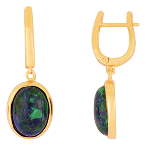 Gold Filled Oval Earrings with Eilat stone