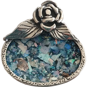 Roman Glass Rose of Sharon Pendant