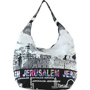 Bolso de lona Jerusalen en color metalizado con colores del arco iris