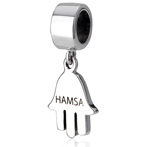 The Hand of Miriam Hamsa Hanging Bracelet Charm, Sterling Silver. 25% OFF*