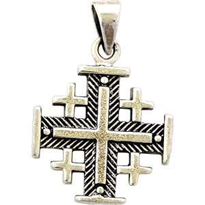 Cruz de Jerusalén de plata.