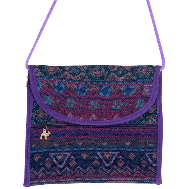 Hand woven fold over clutch bag by Druze in Israel.