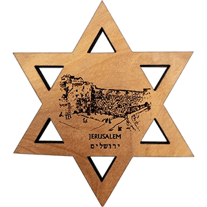 Western Wall Olive Wood David's Star Magnet