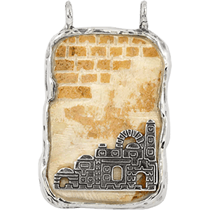 Collar de piedra de Jerusalen y  Ciudad vieja en plata