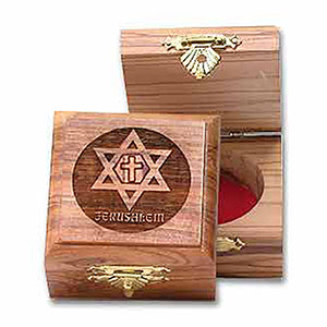 Decorative  Olive Wood Box of Messianic Star