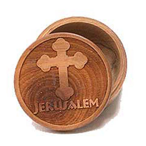 The Christian Cross Round Olive Wood Boxes