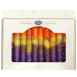 12 velas de Shabat hechas a mano multicolores