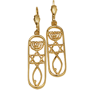 Gold filled Grafted In Earrings within Rounded Rectangle