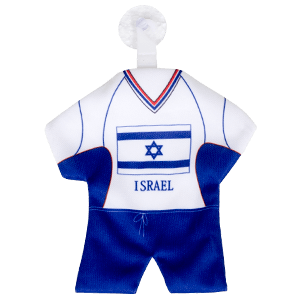 Minicamiseta de la ventana de la bandera de Israel. 
