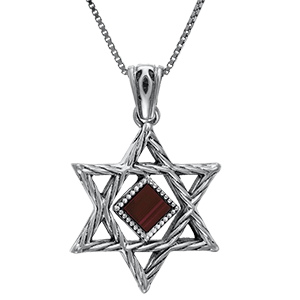 Nano Bible Necklace Silver Rope Star of David